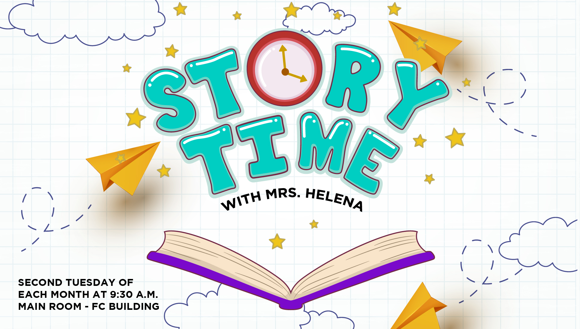 Story Time with Mrs. Helena (Ages 3-8 years)